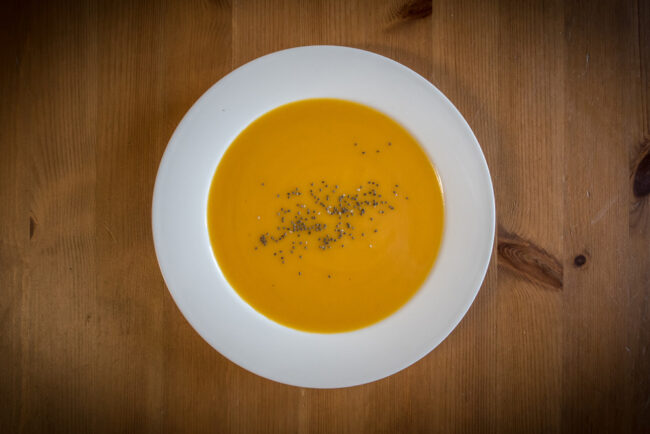 Crema de calabaza y chía