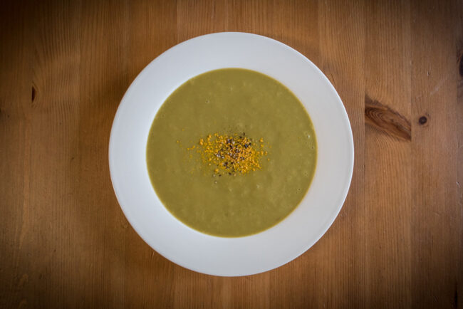 Crema de verduras y spirulina